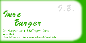 imre burger business card